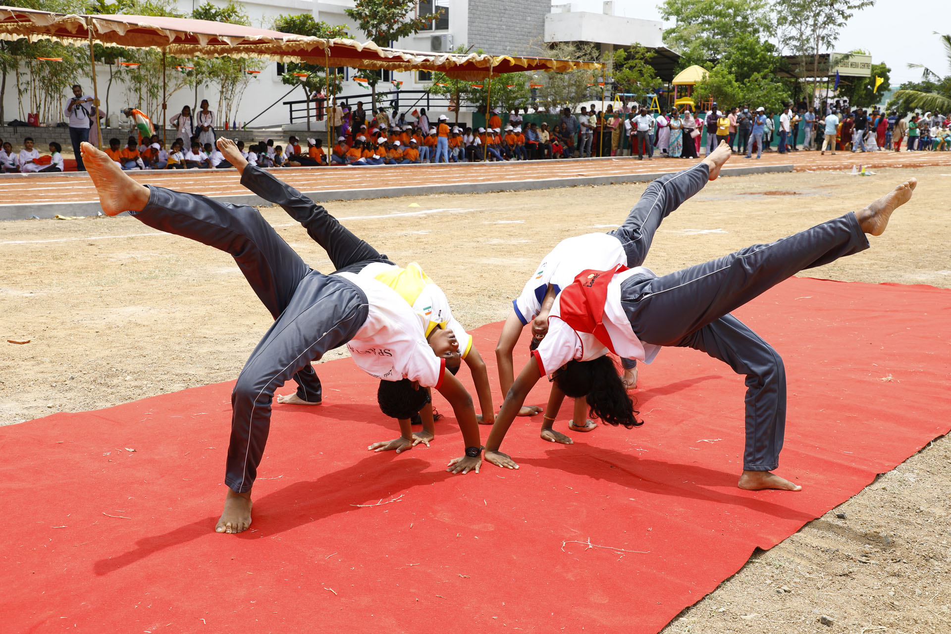 Students participating in sports events